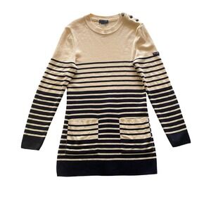 Saint James Wool Breton Stripe Tunic Sweater Made France Nautical Preppy Classic